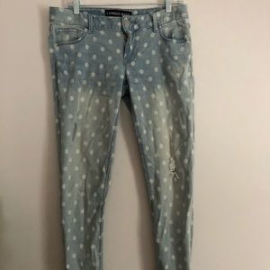 Express Low Rise Polkadot Jeans